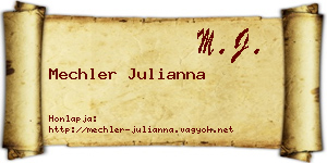 Mechler Julianna névjegykártya